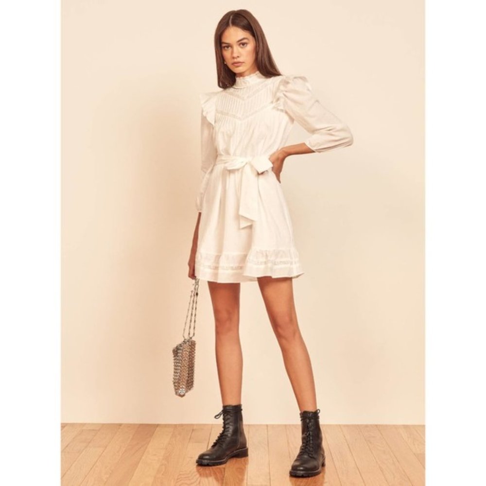 NWOT Reformation Dinah mini dress size 6 wedding white